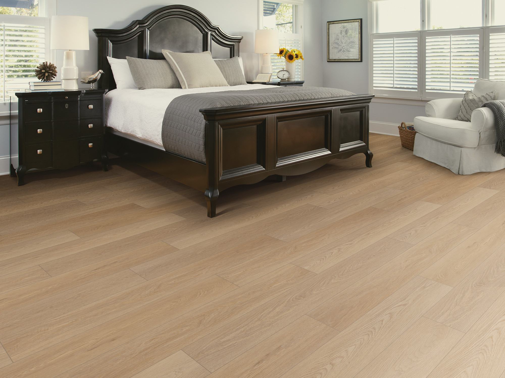Timeless Oak flooring, shown in a room