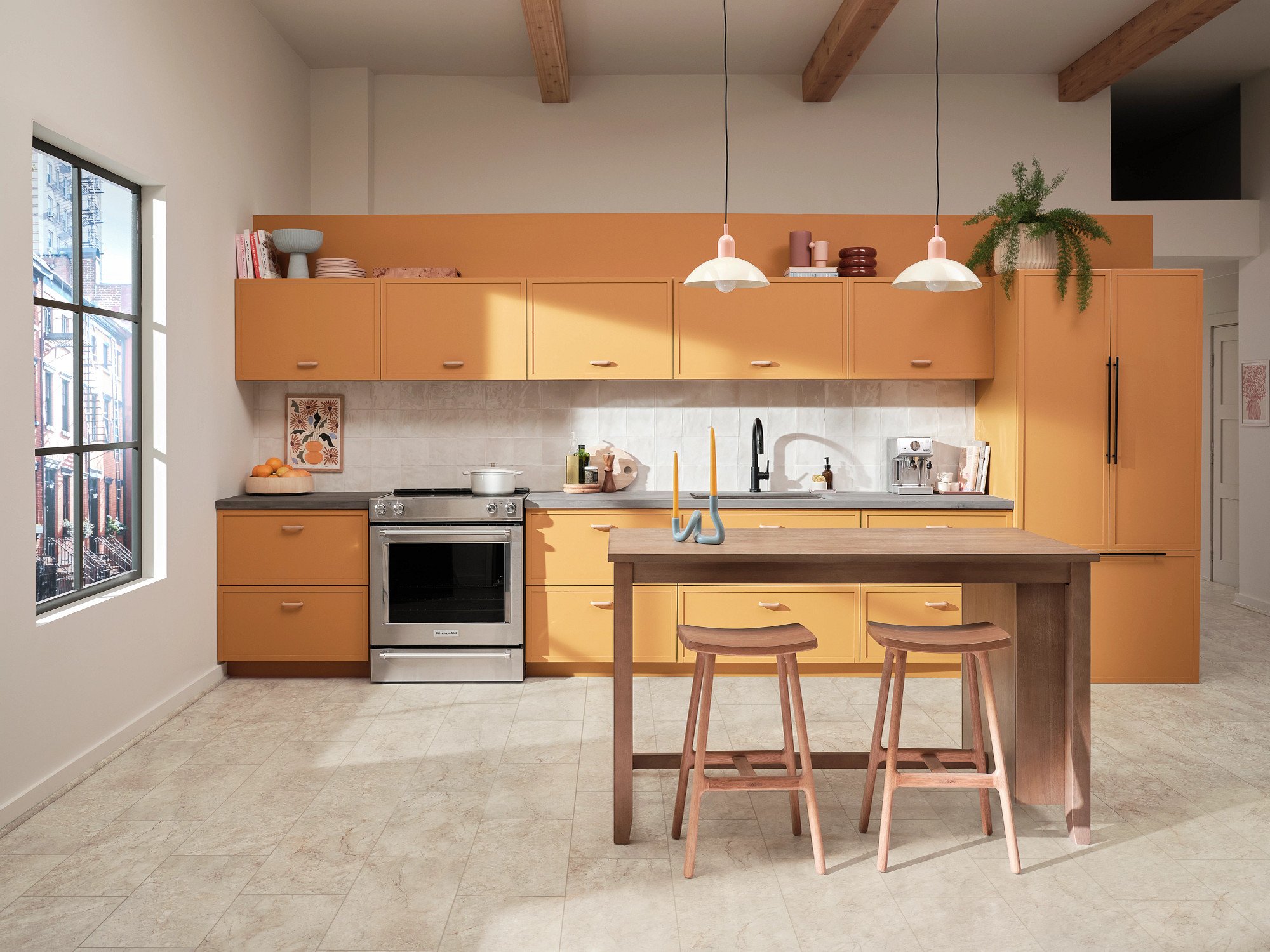 Iona Stone flooring, shown in a room