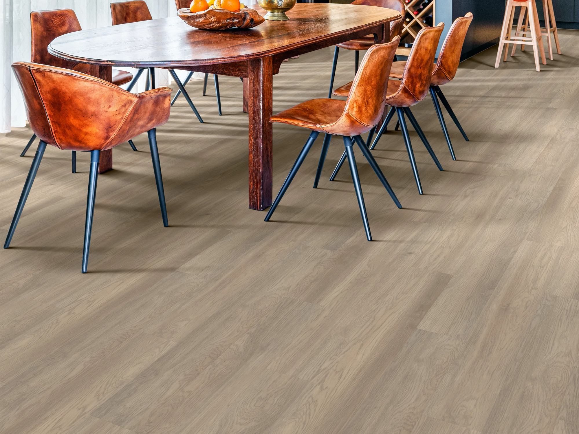 Willow Oak flooring, shown in a room