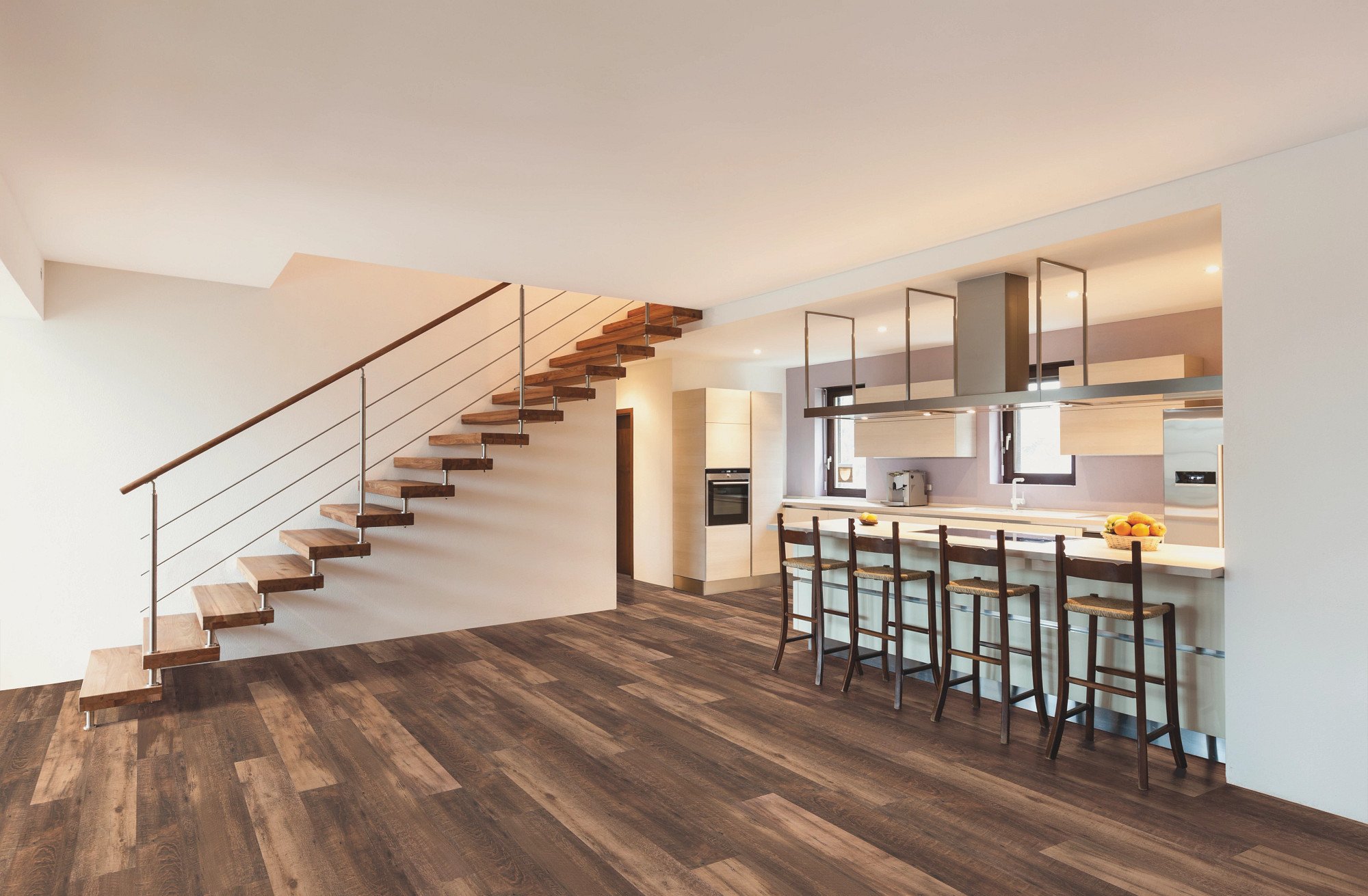 Montrose Oak flooring, shown in a room