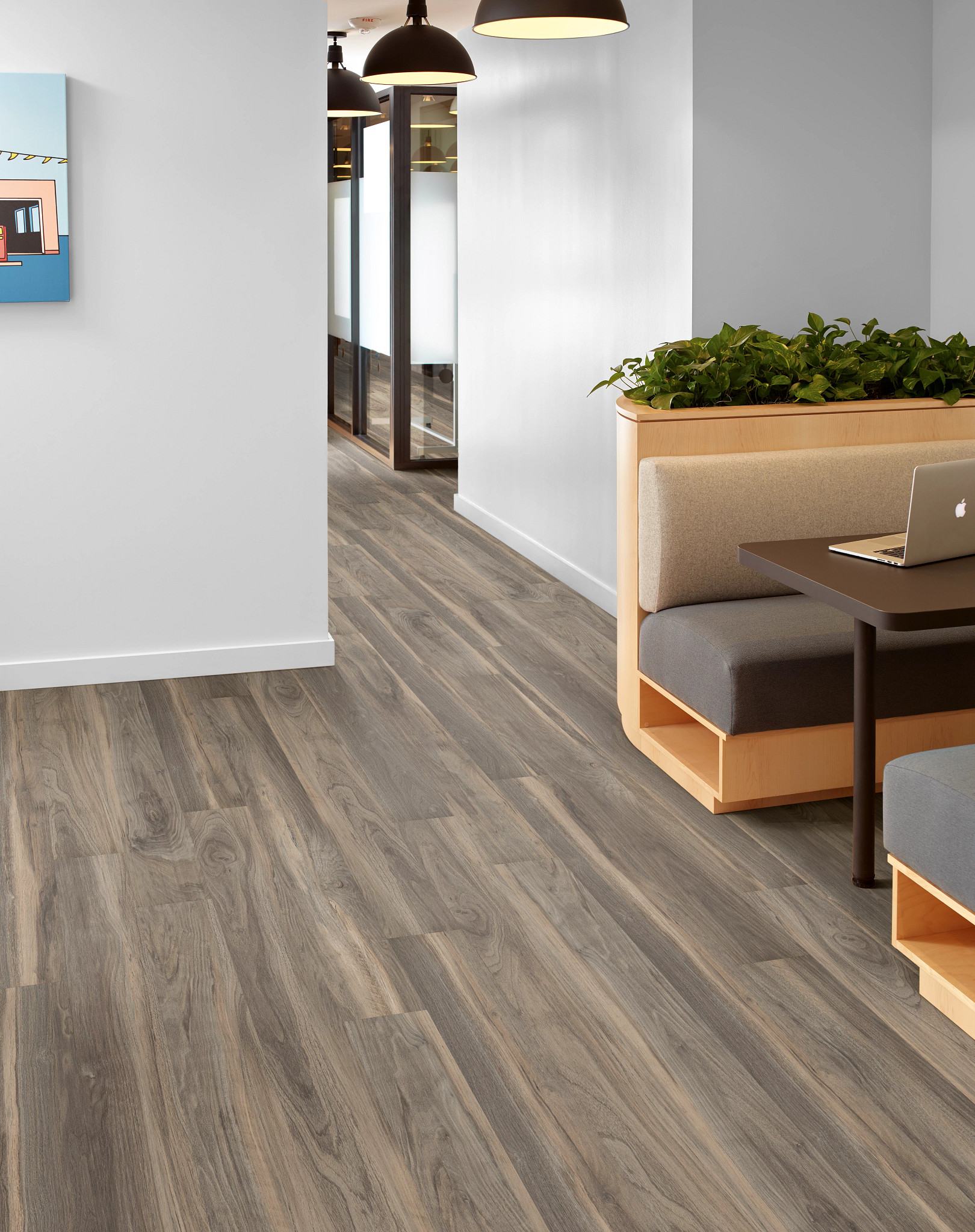 Sparrow flooring, shown in a room