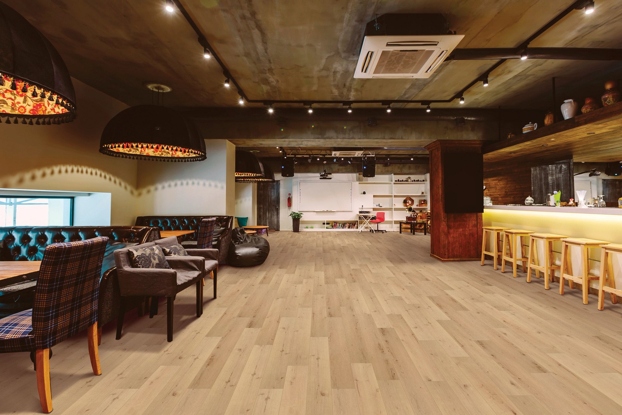 Cairo Oak flooring, shown in a room