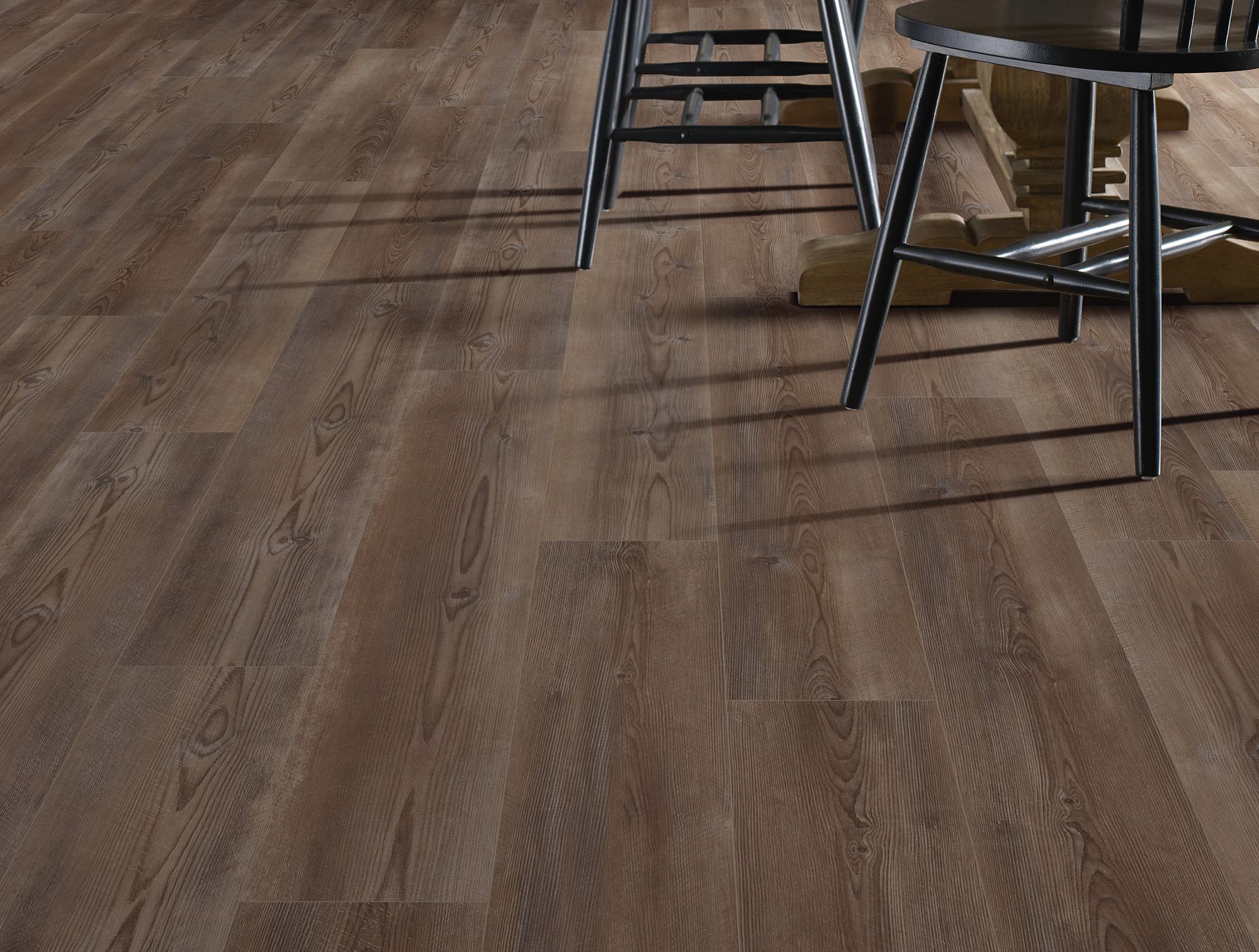 Ripped Pine flooring, shown in a room