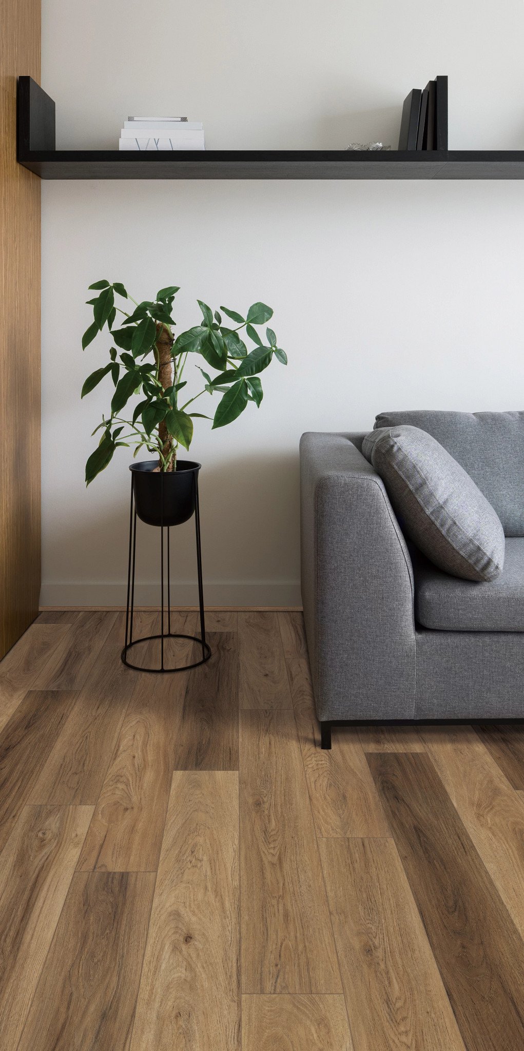 Westlake Hickory flooring, shown in a room
