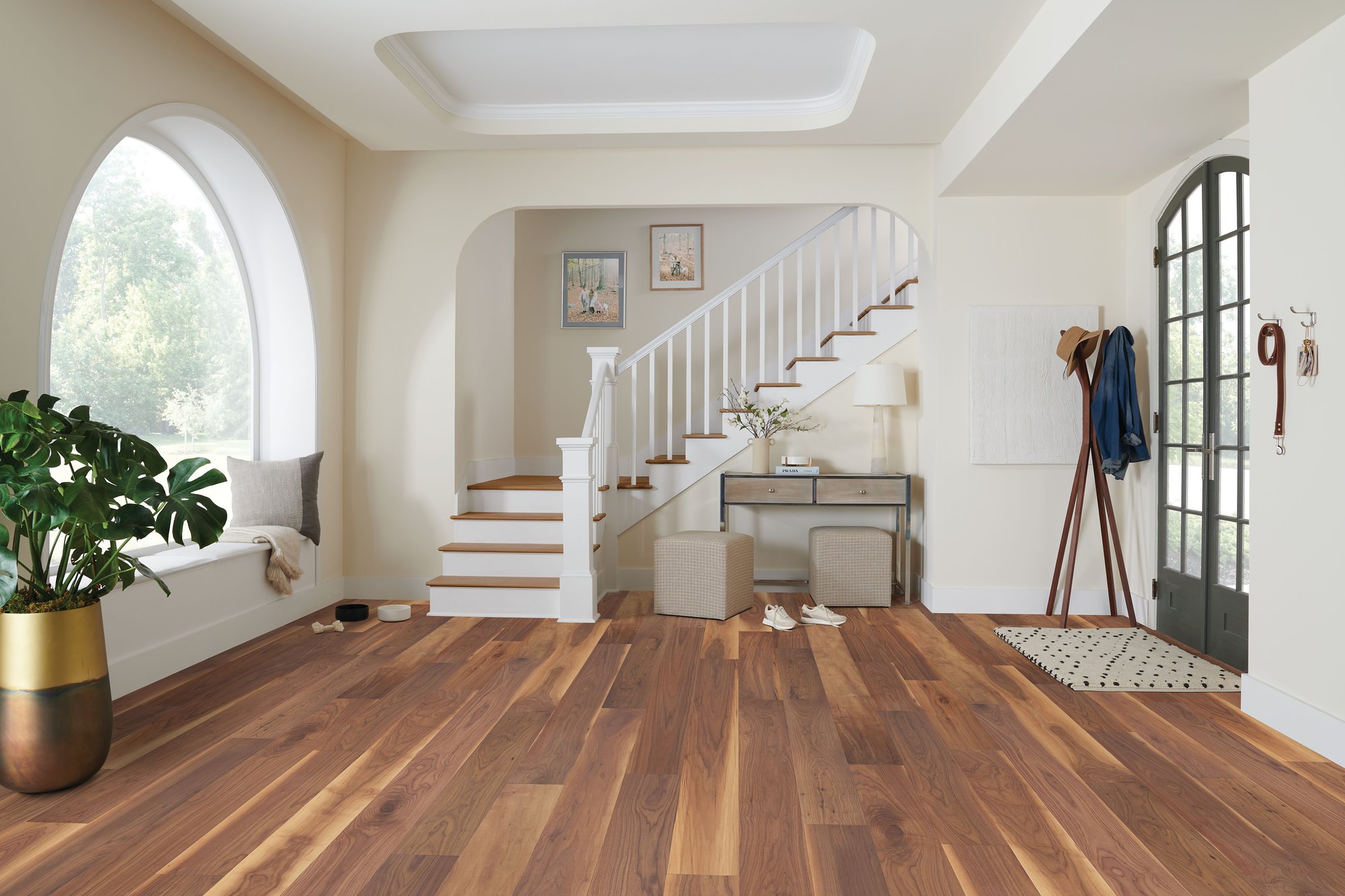 Natural flooring, shown in a room