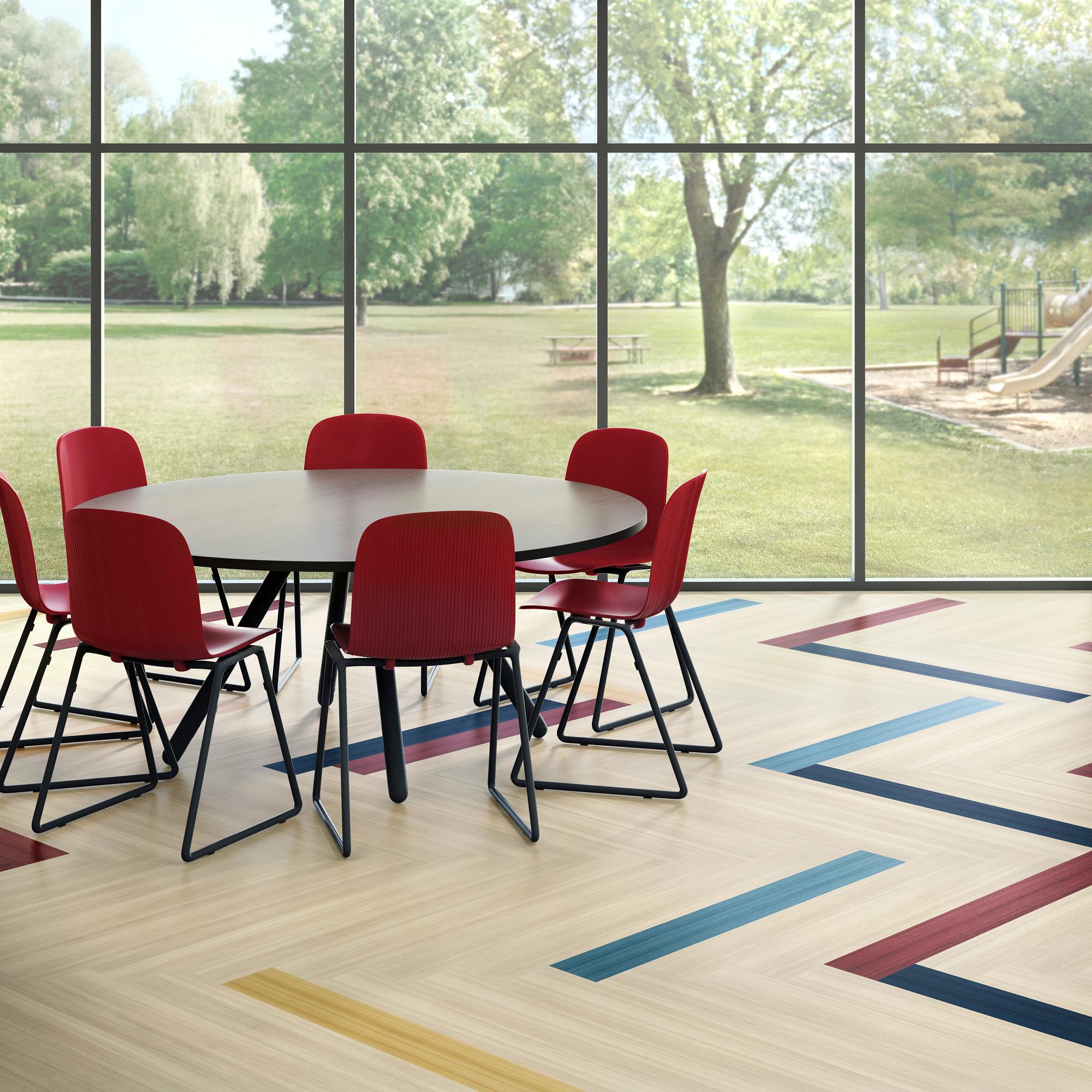 Merigold flooring, shown in a room