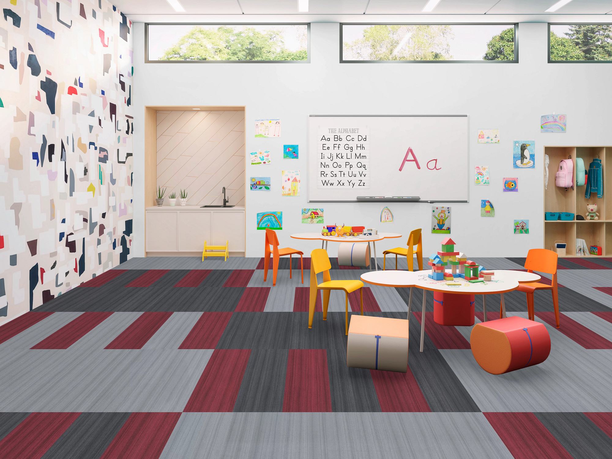 Silver flooring, shown in a room