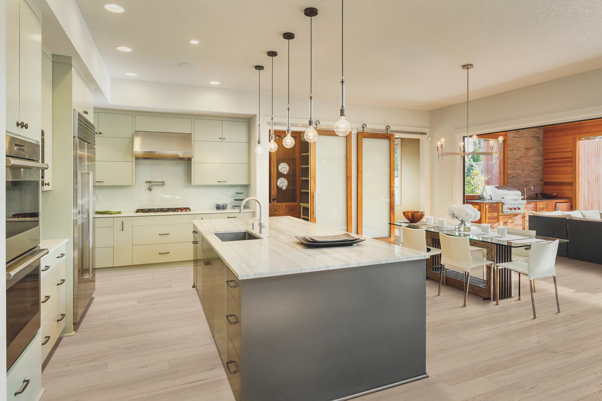 Noble Oak flooring, shown in a room
