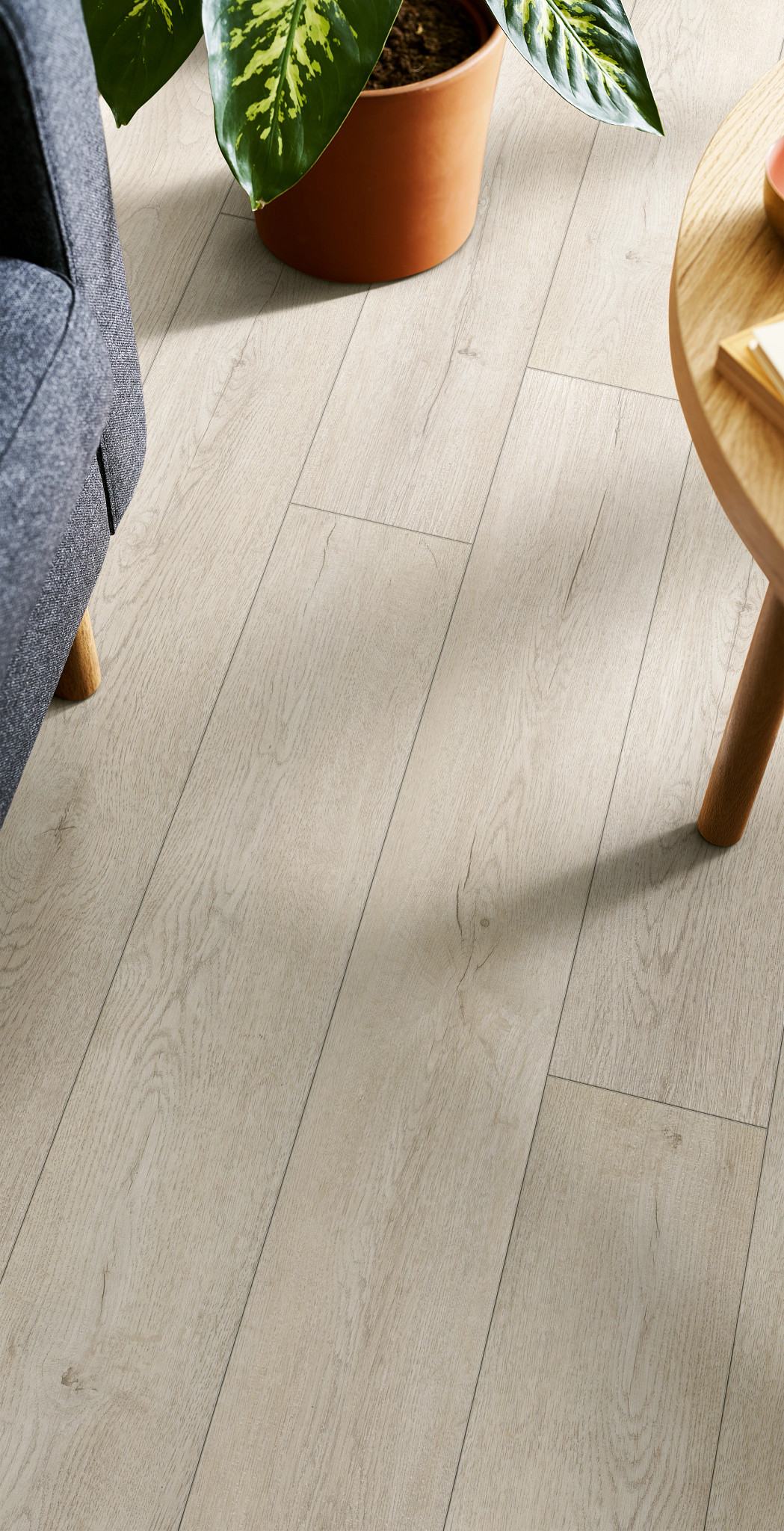 Misty Grey flooring, shown in a room