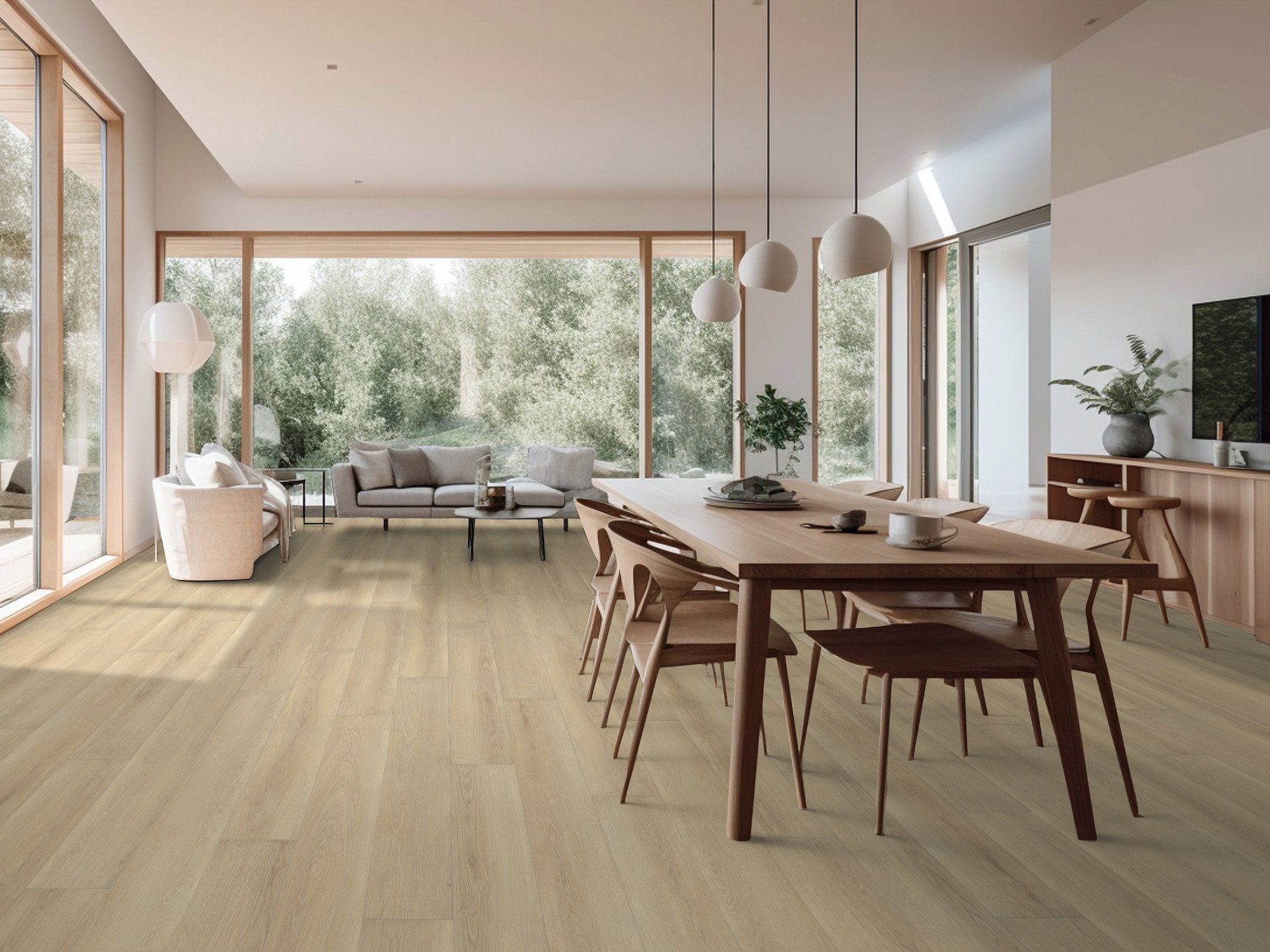 Cozy Taupe flooring, shown in a room