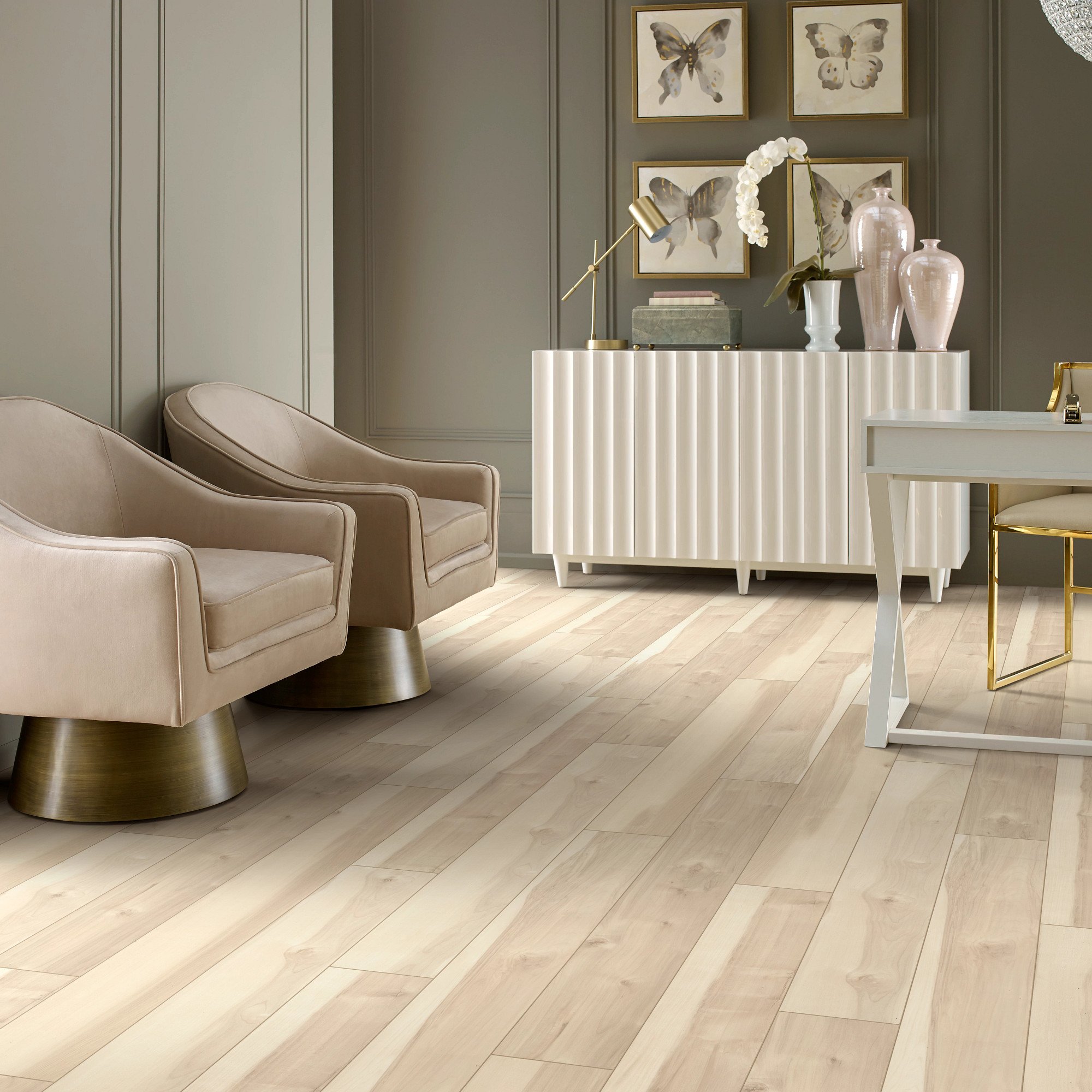Atlas Maple flooring, shown in a room