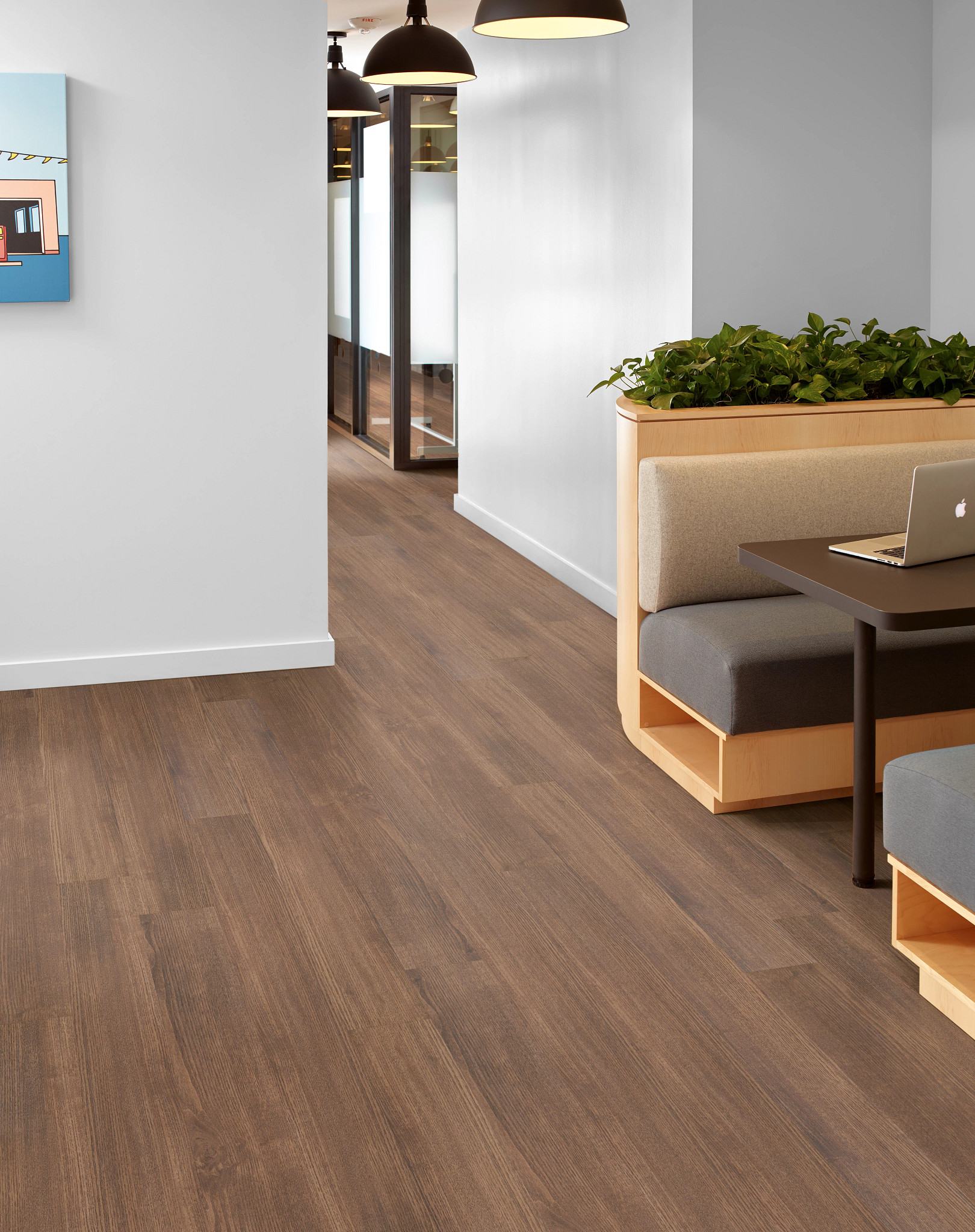 Cloves flooring, shown in a room