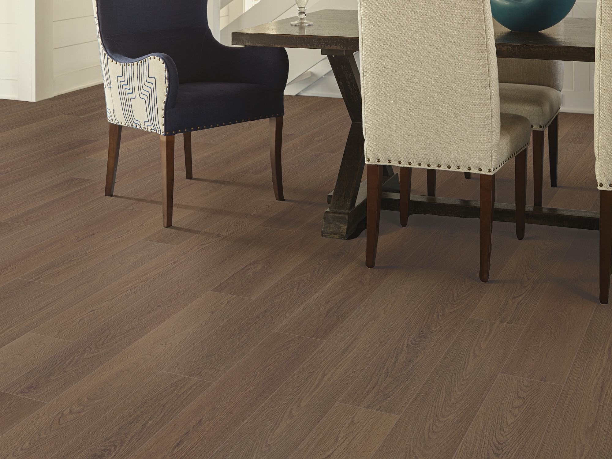 Barrel Oak flooring, shown in a room