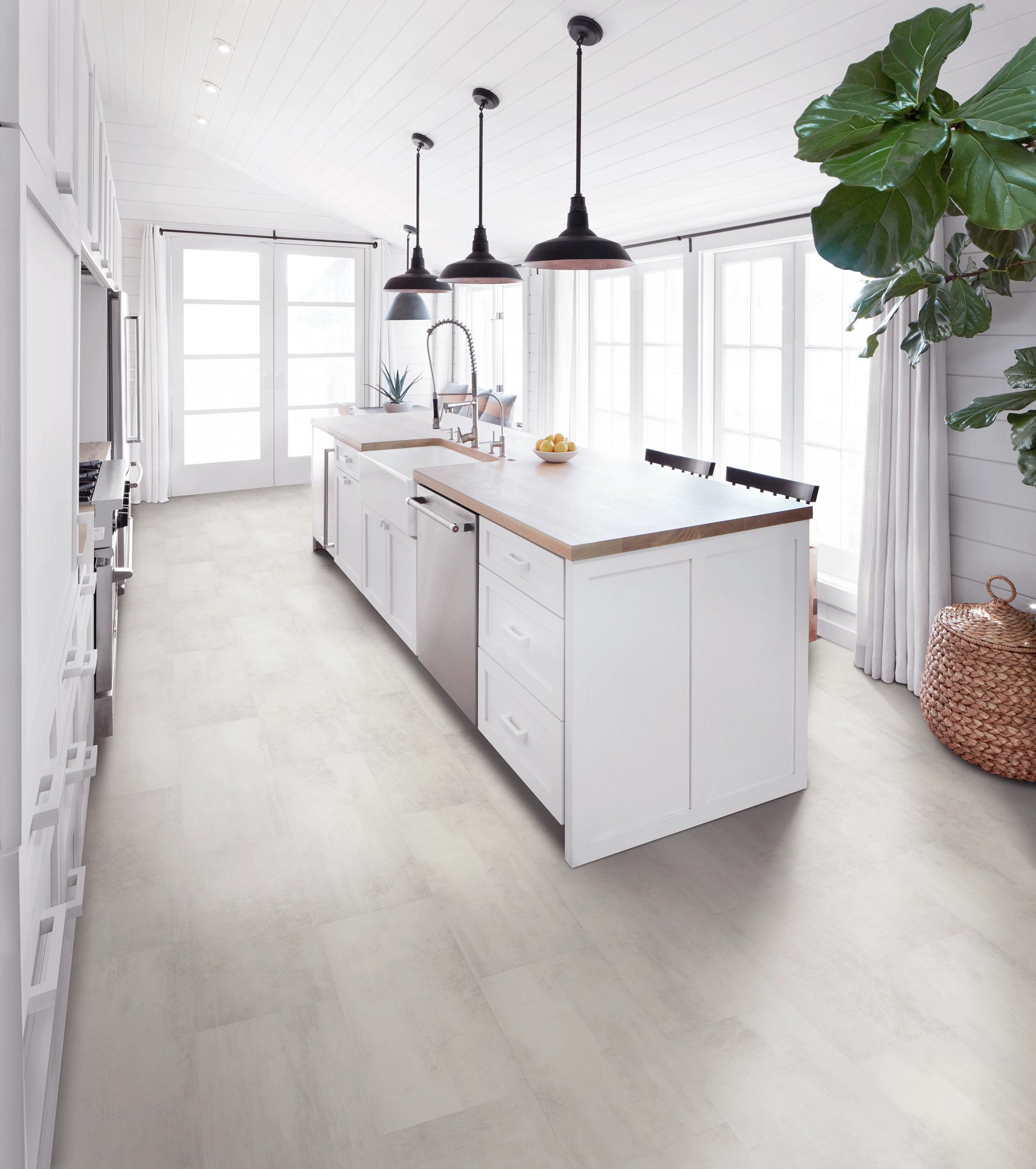 Linen flooring, shown in a room