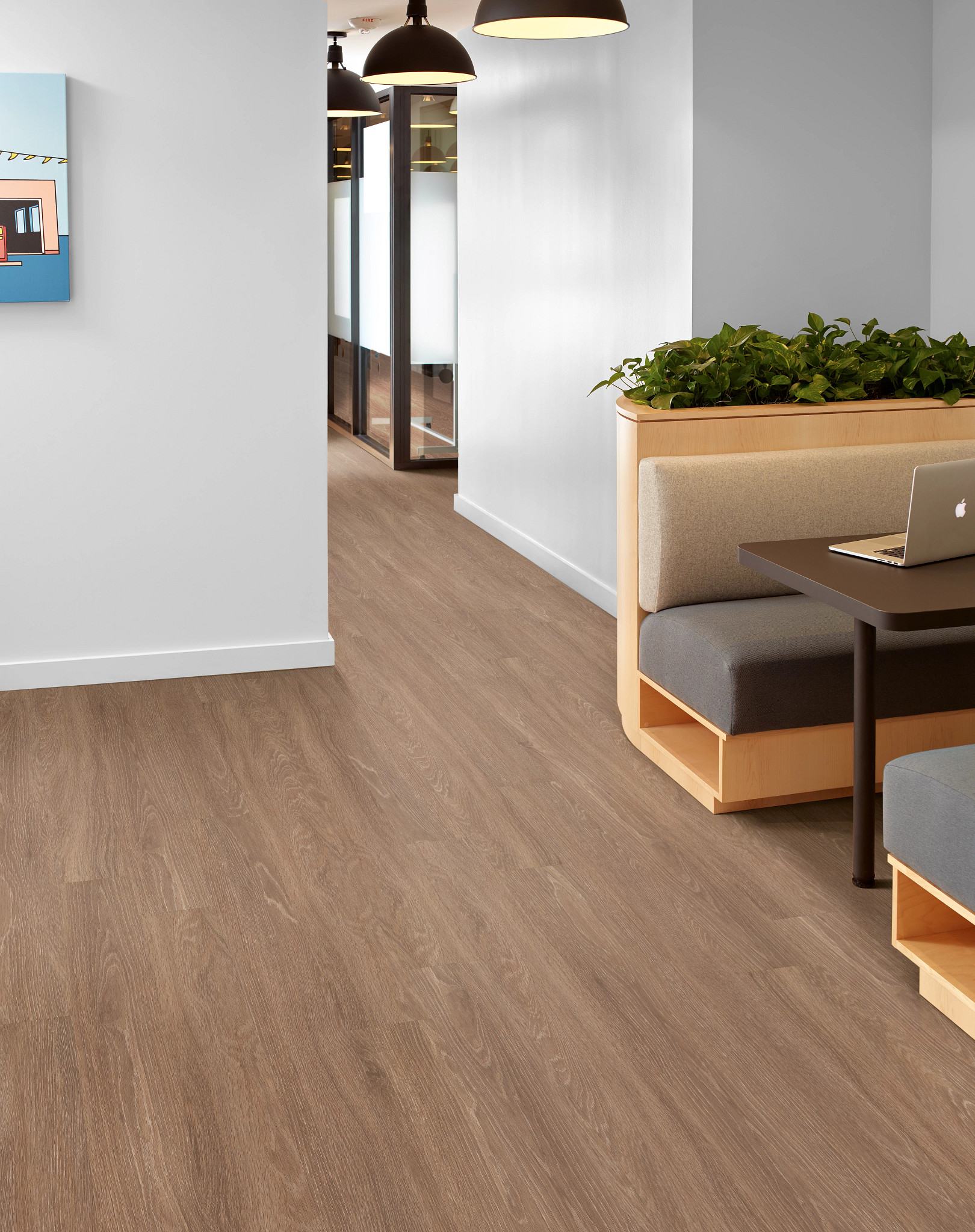 Rush Street flooring, shown in a room