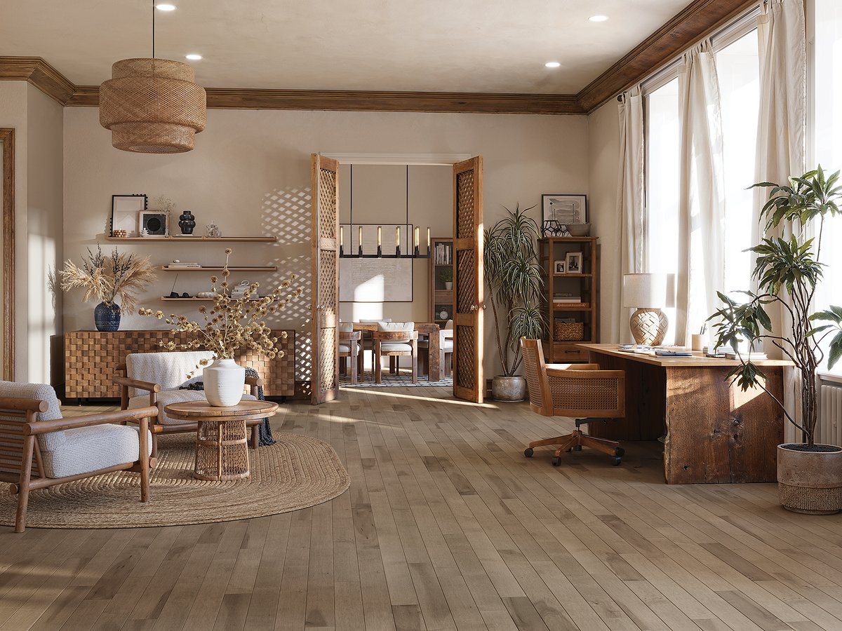 Quietude flooring, shown in a room