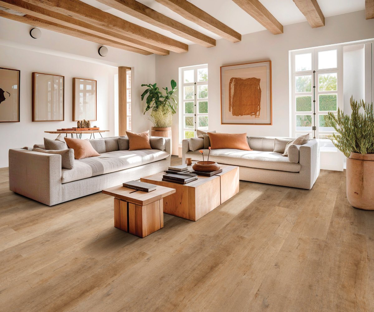 Shoreline flooring, shown in a room