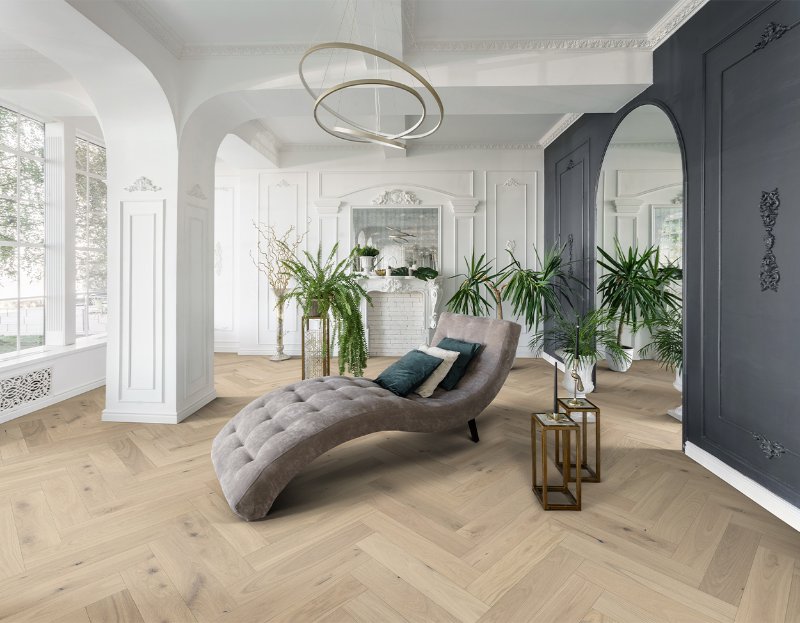 Monroe Bisque flooring in a room