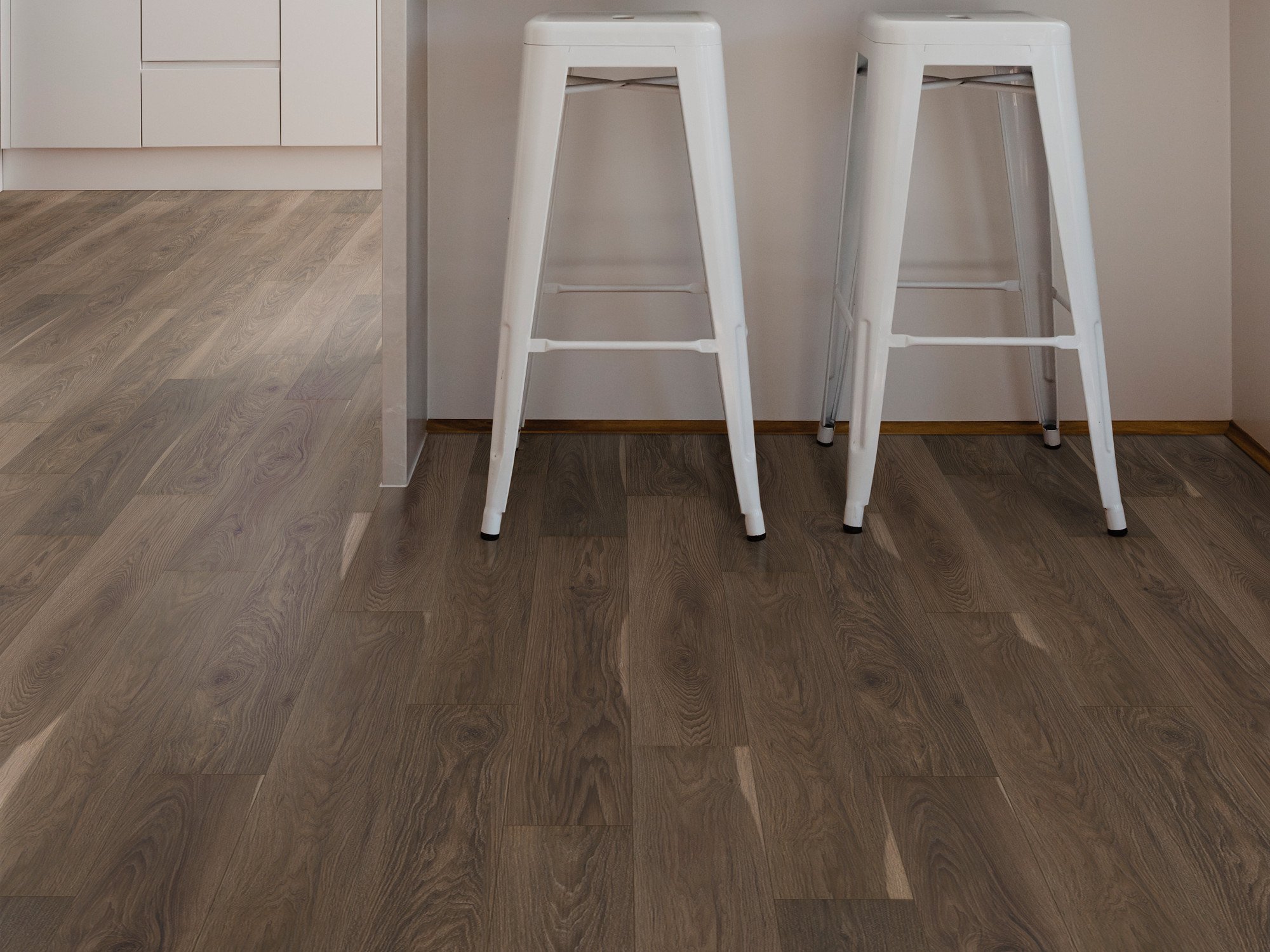 Charred Earth flooring, shown in a room