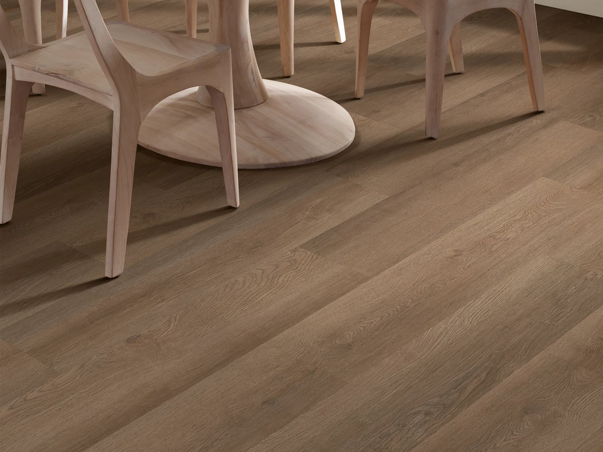 Raw Sienna flooring, shown in a room
