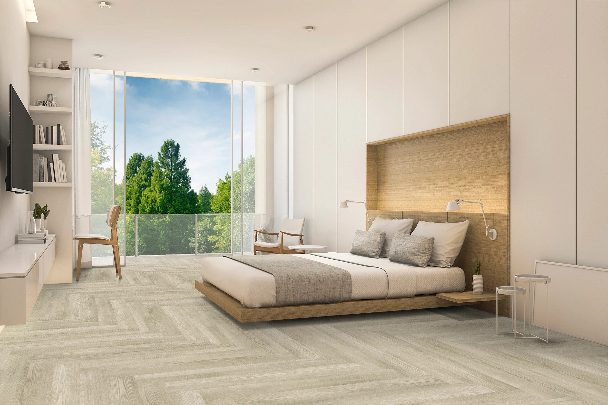 Shoreline flooring, shown in a room