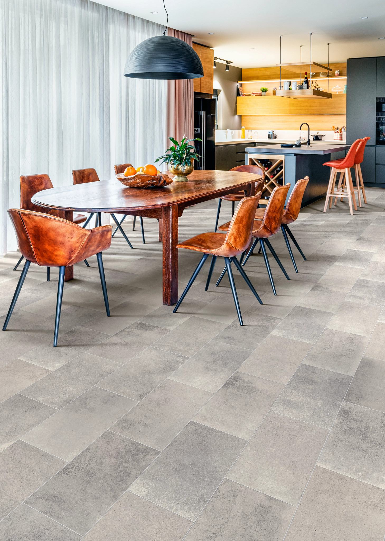 Vitality flooring, shown in a room