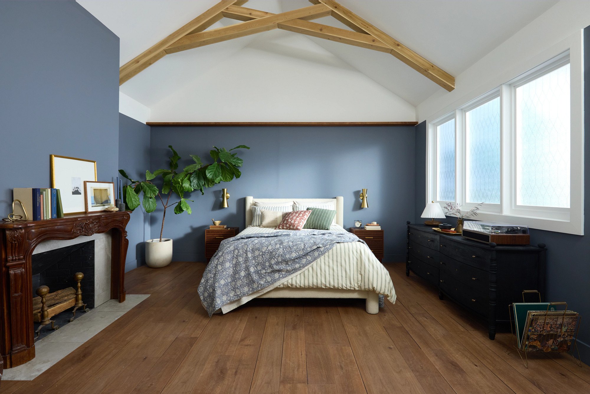 Weathered Oak flooring, shown in a room