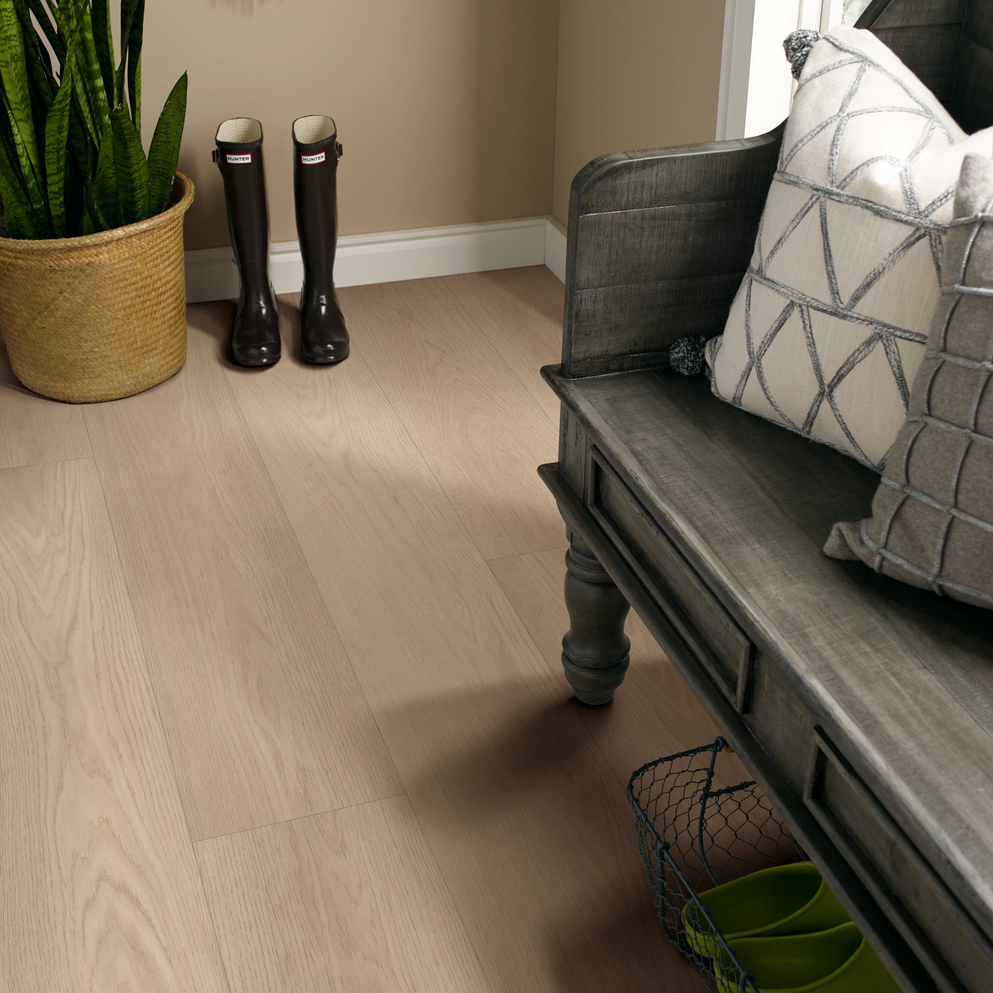 Escape flooring, shown in a room