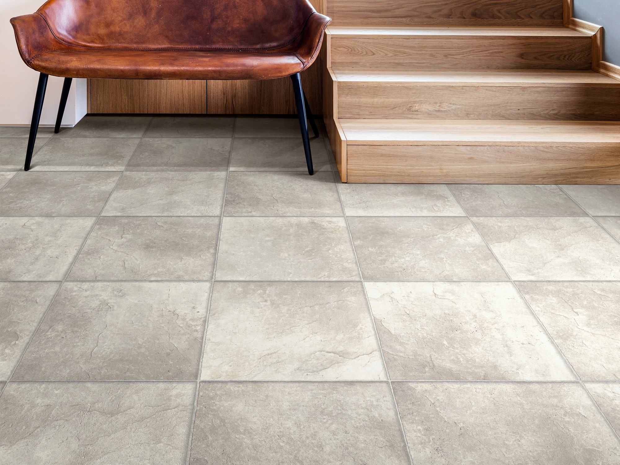 Foundation flooring, shown in a room