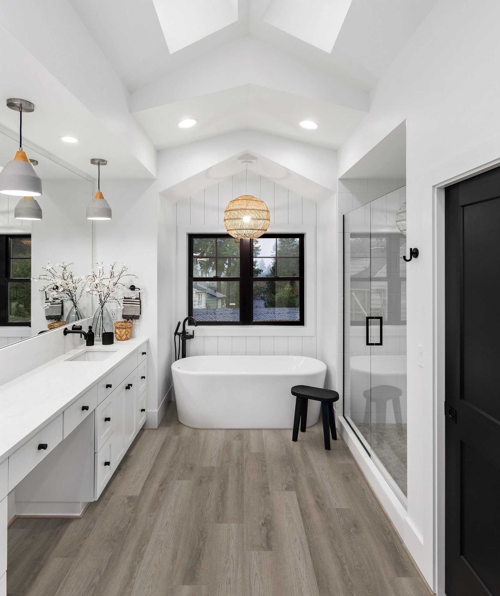 Elliptical Oak flooring, shown in a room