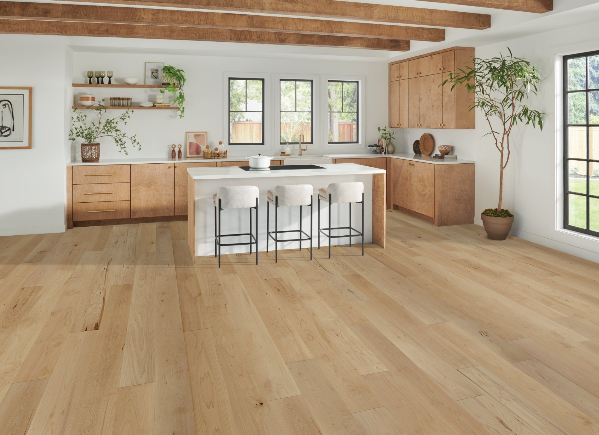 White Maple flooring, shown in a room