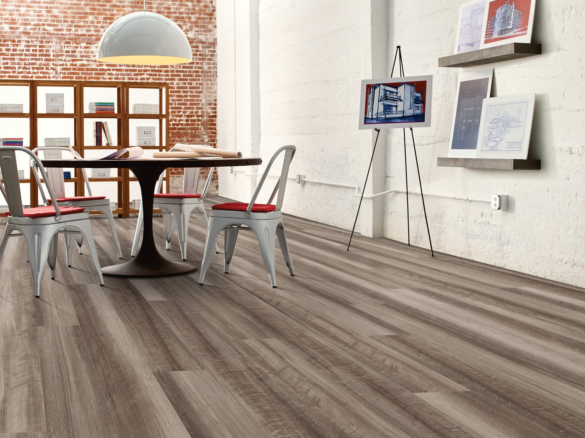 Oyster Oak flooring, shown in a room