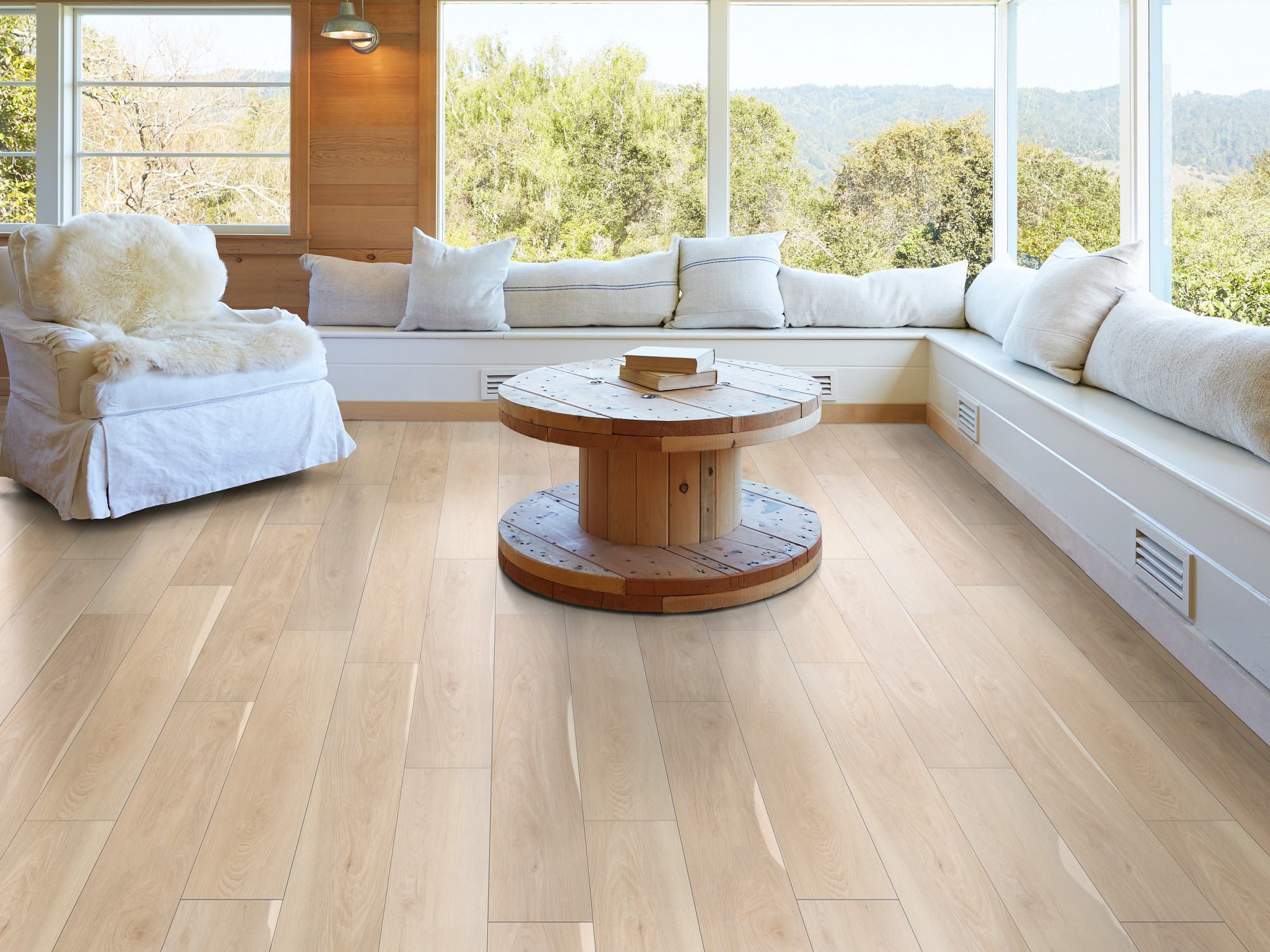 Alabaster flooring, shown in a room