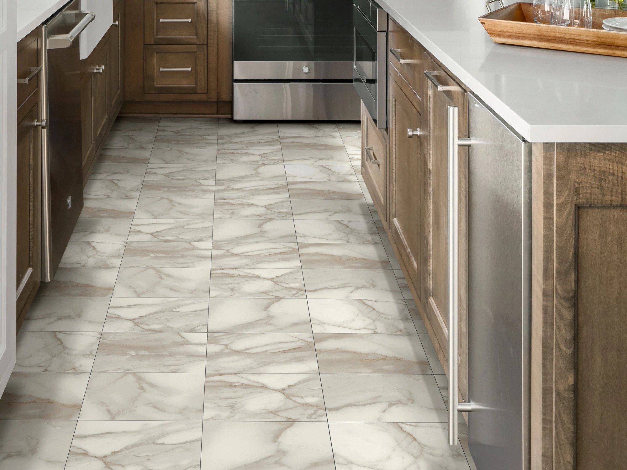 Aurora flooring, shown in a room