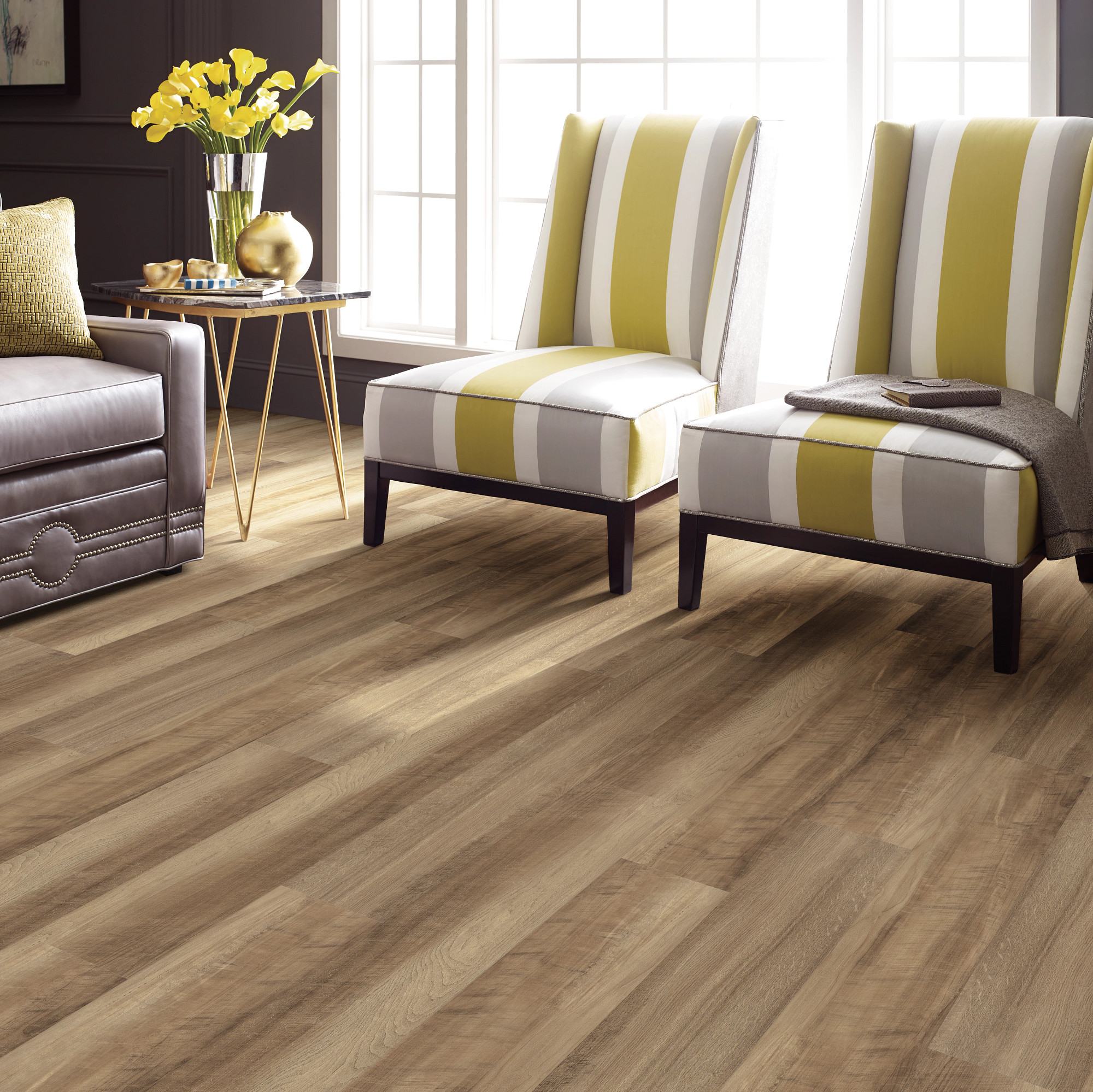 Tawny Oak flooring, shown in a room