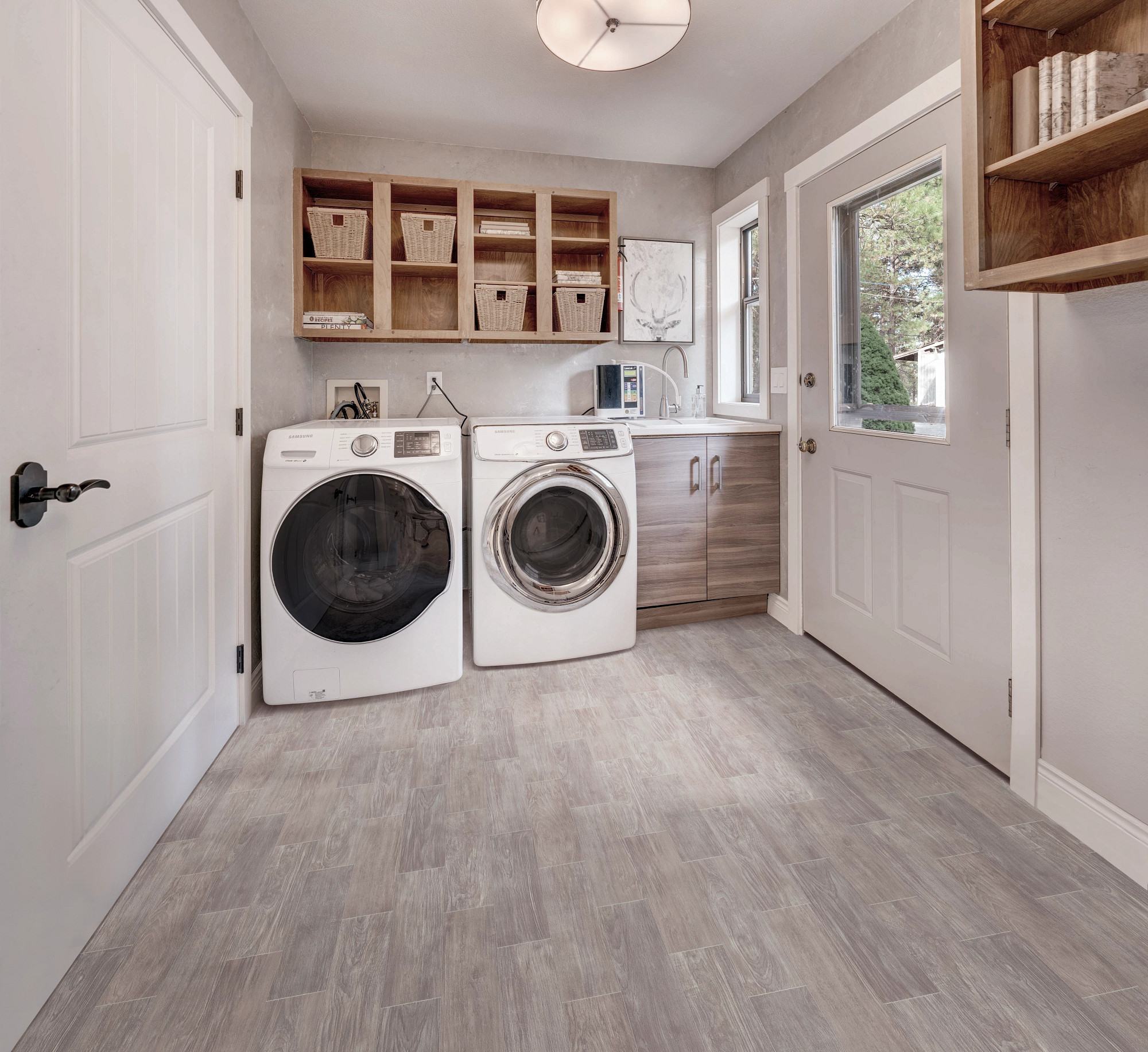 Leo flooring, shown in a room