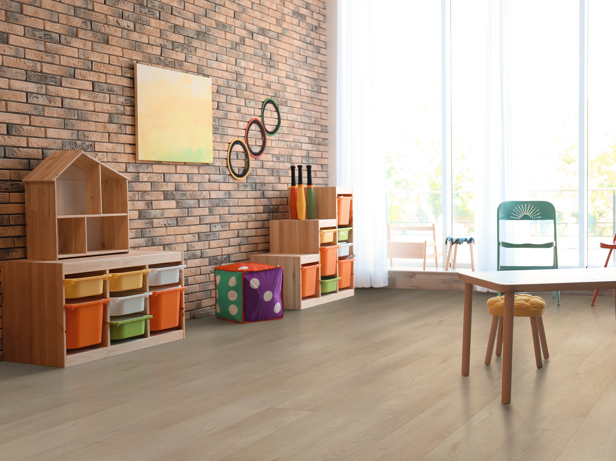 Desert Sand flooring, shown in a room