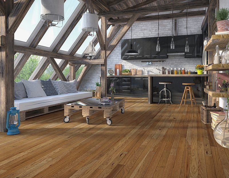 Musket flooring in a room