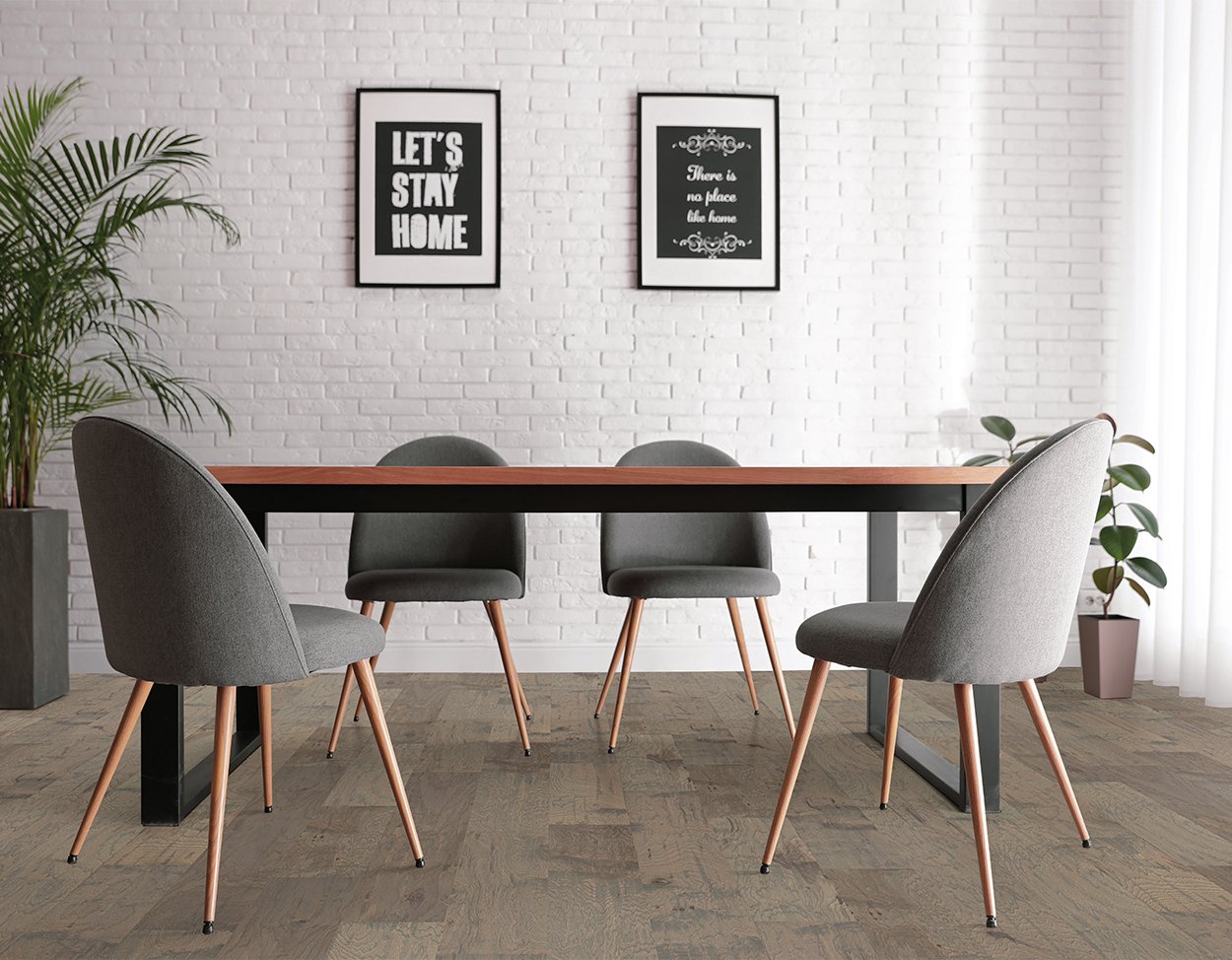 Greystone flooring, shown in a room