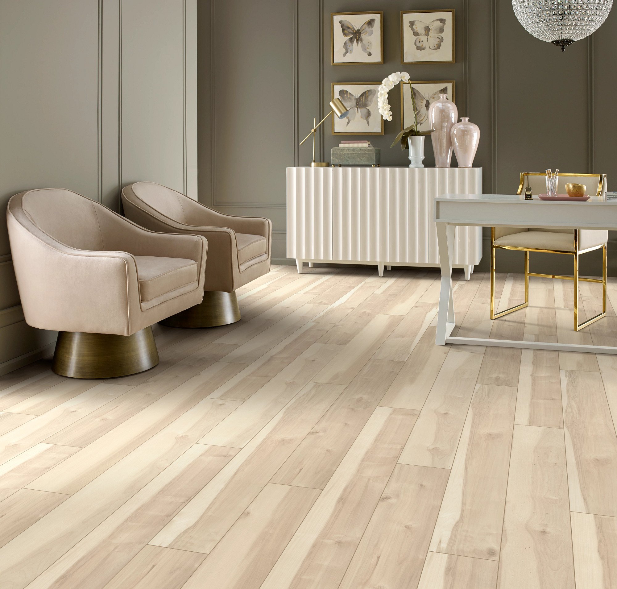 Atlas Maple flooring, shown in a room