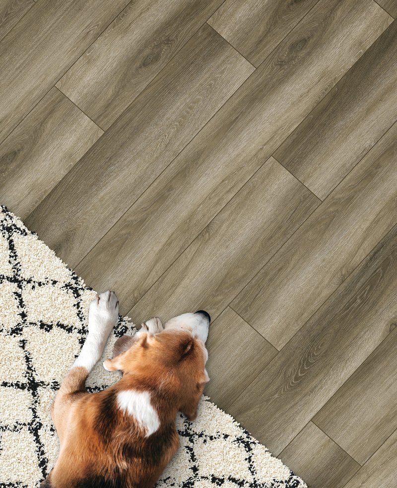 Smoke flooring, shown in a room