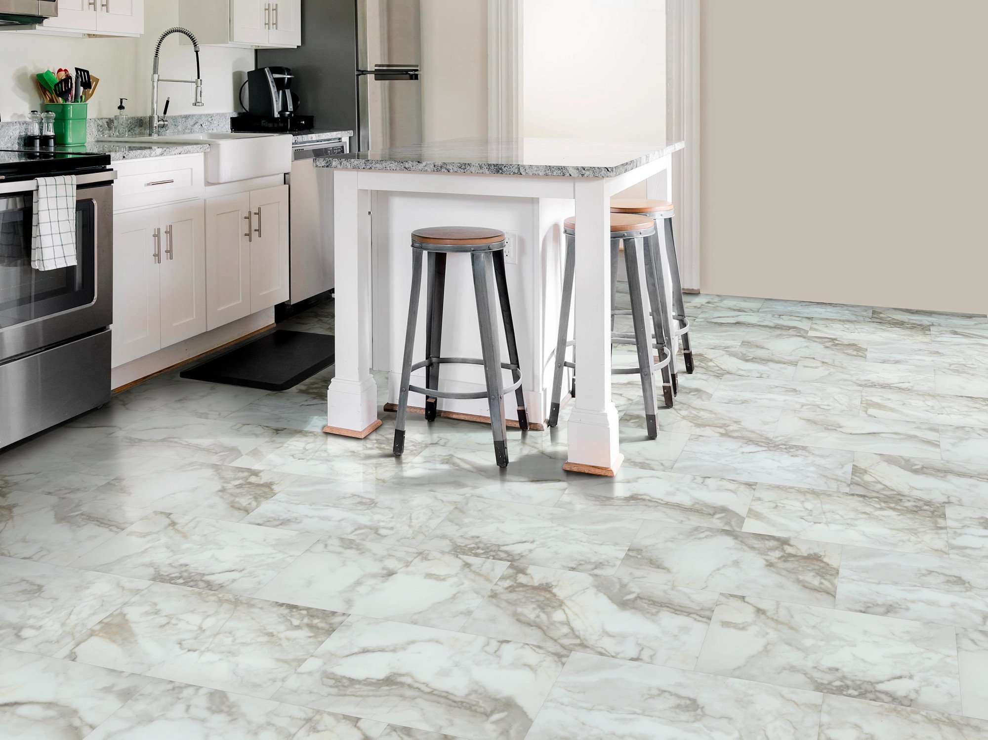 Alabaster flooring, shown in a room
