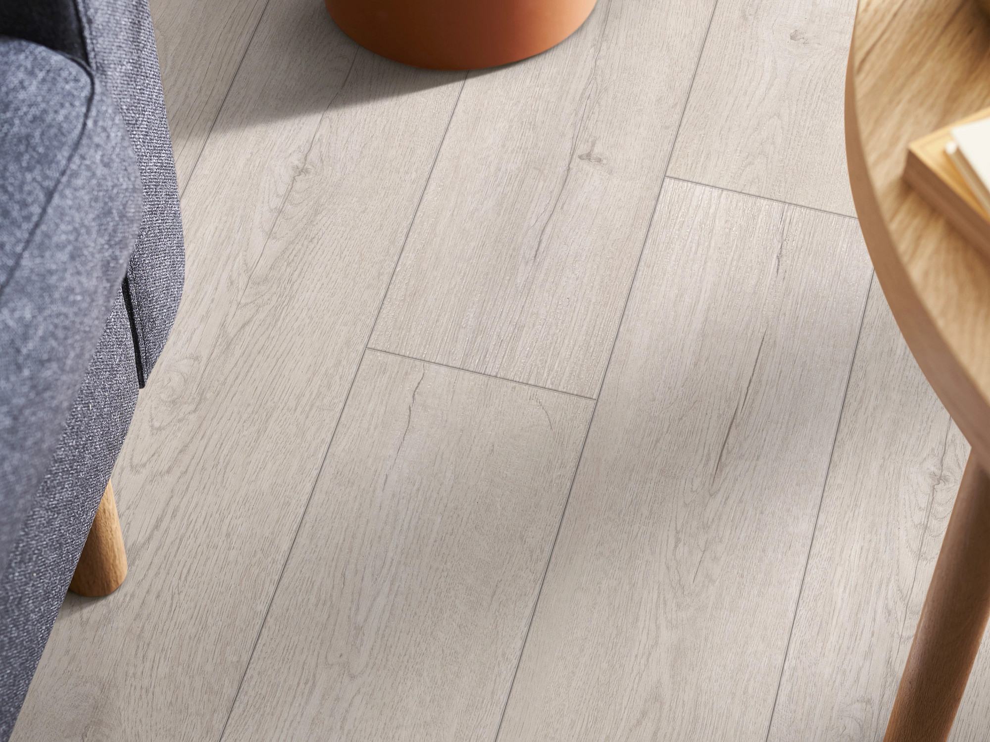 Misty Grey flooring, shown in a room
