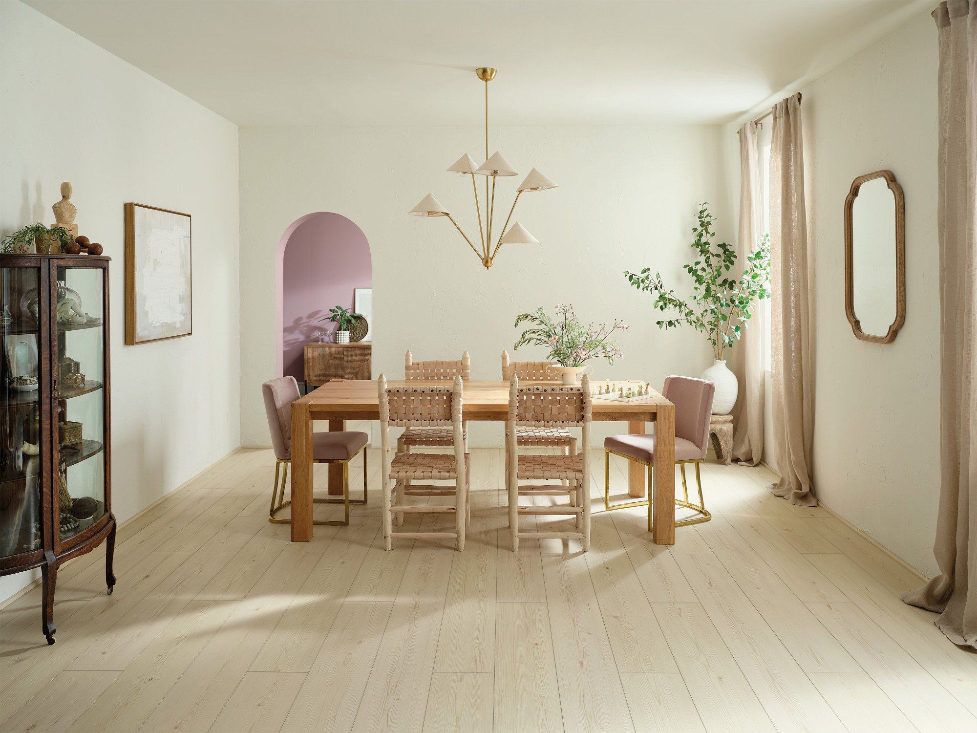 Cloud Pine flooring, shown in a room