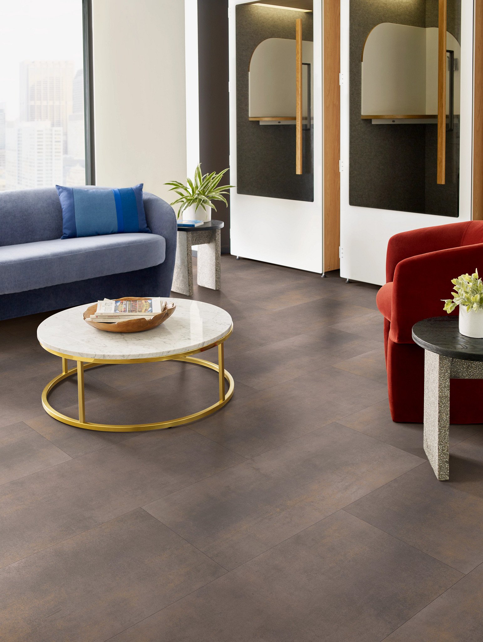 Torch flooring, shown in a room