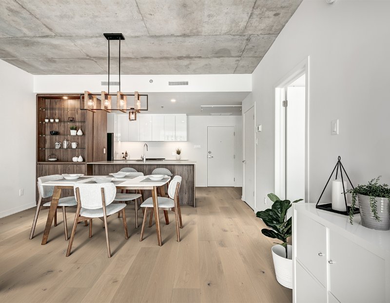 Boardwalk flooring in a room