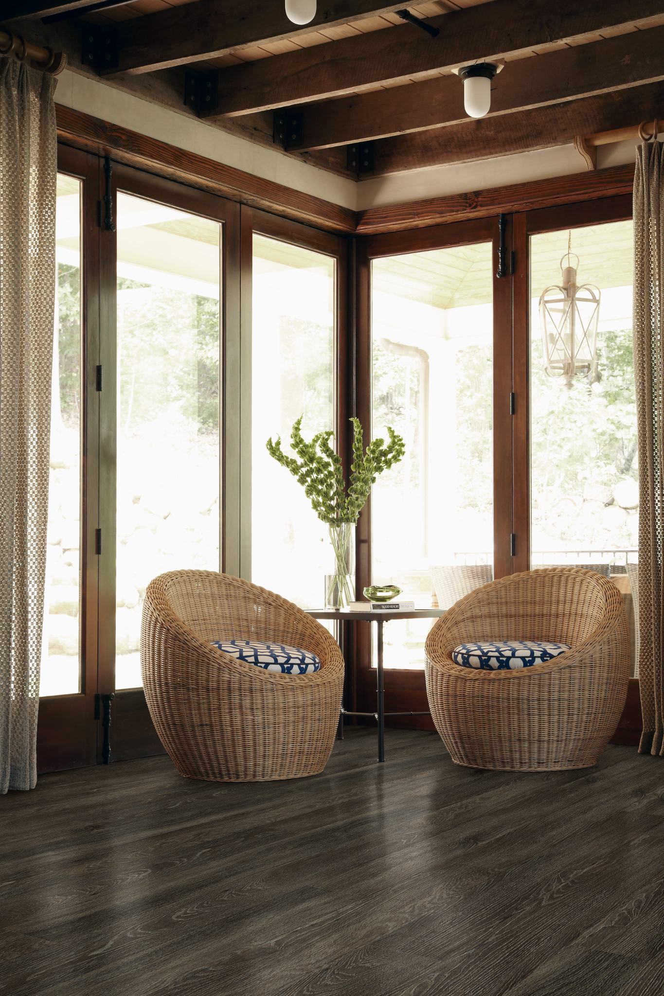 Batik flooring, shown in a room