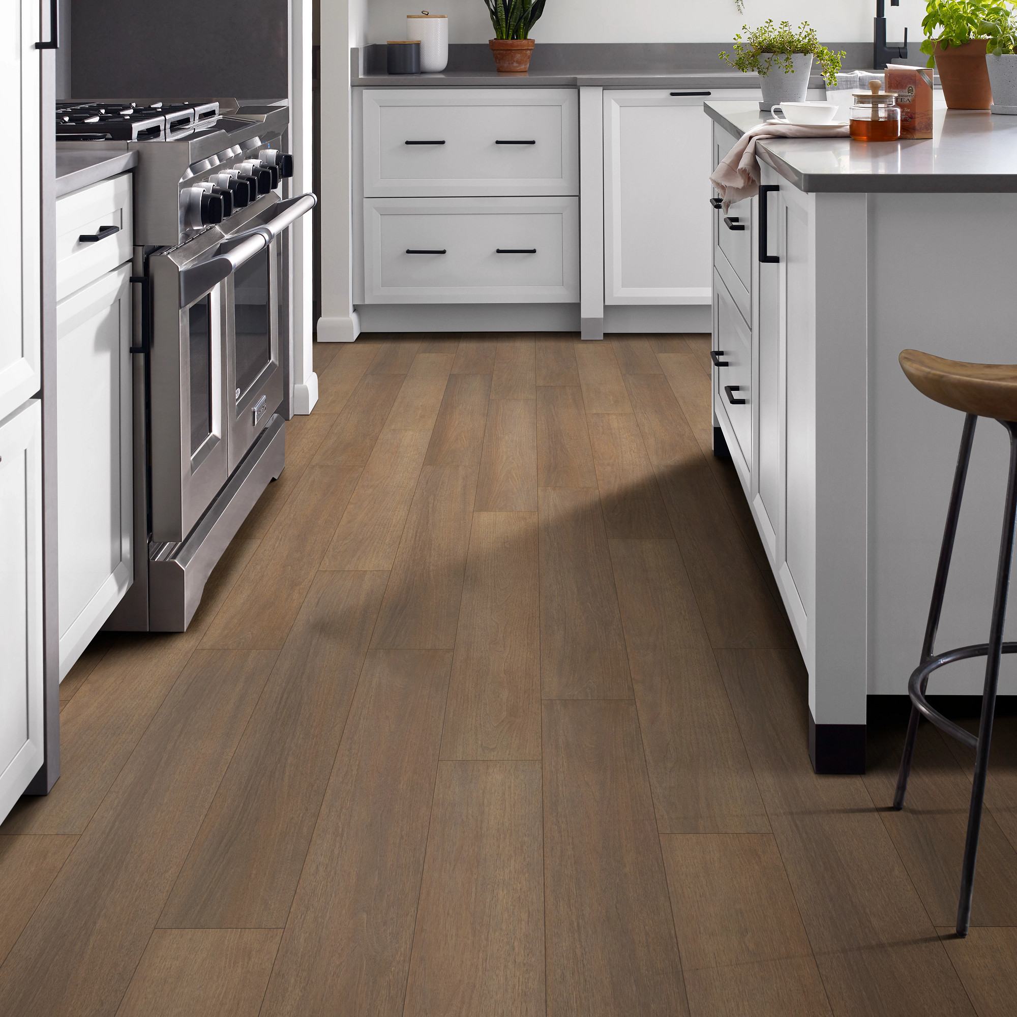 Gable flooring, shown in a room