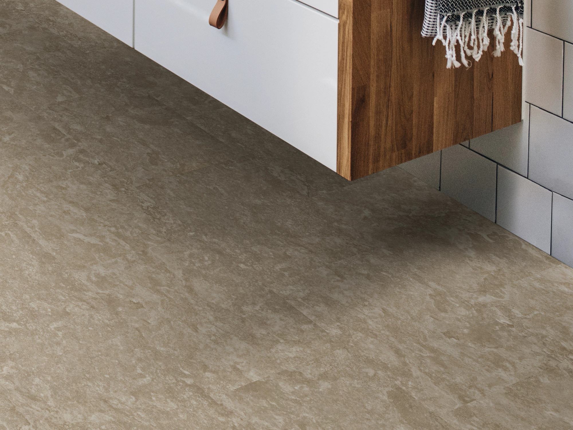 Bisque flooring, shown in a room