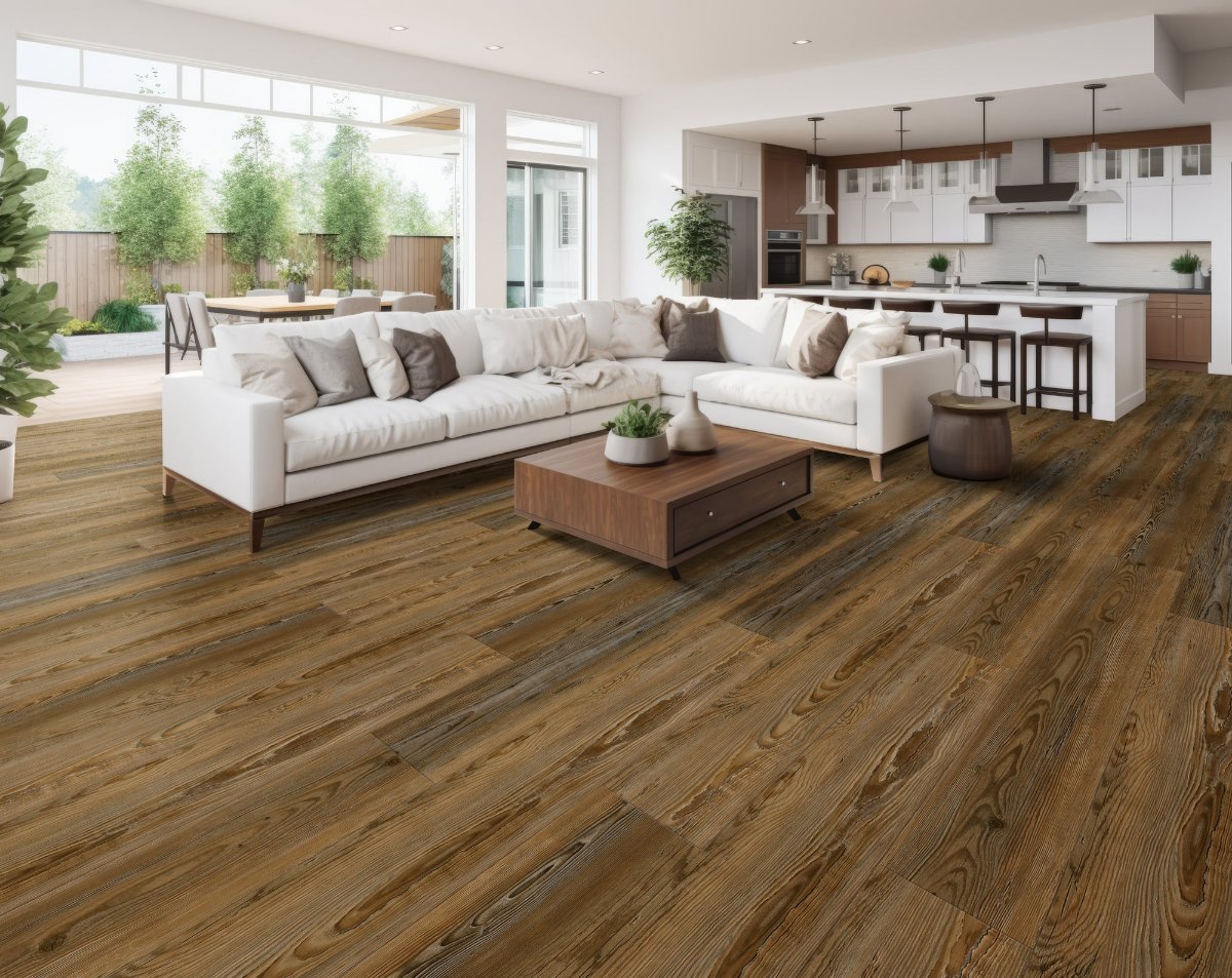 Ginger flooring, shown in a room